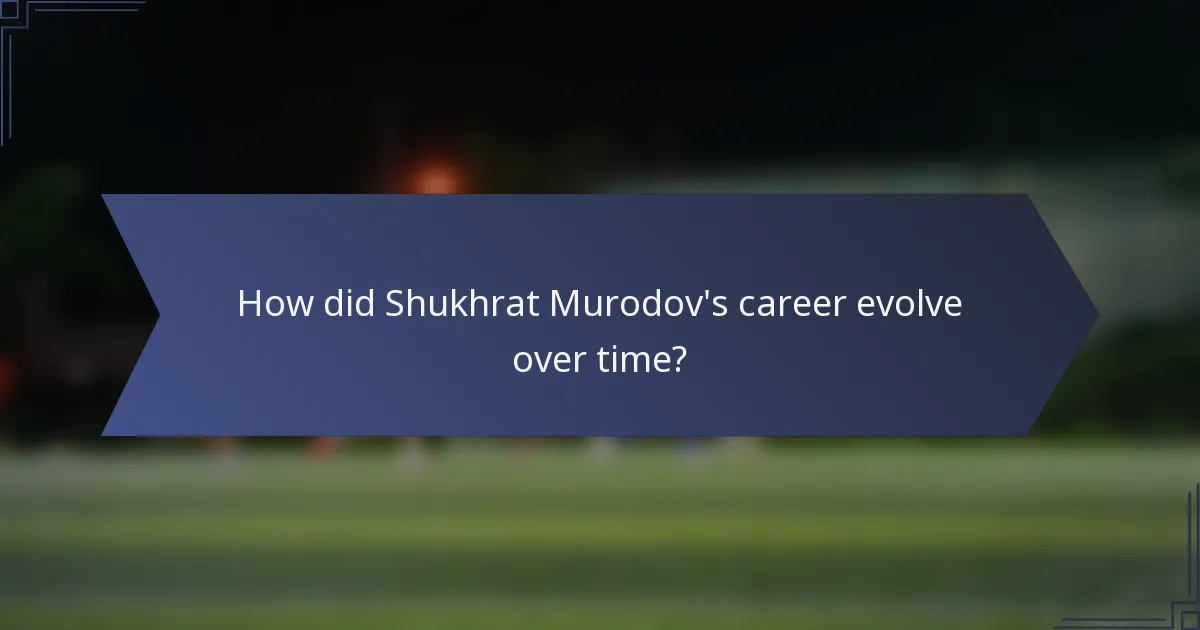 How did Shukhrat Murodov's career evolve over time?
