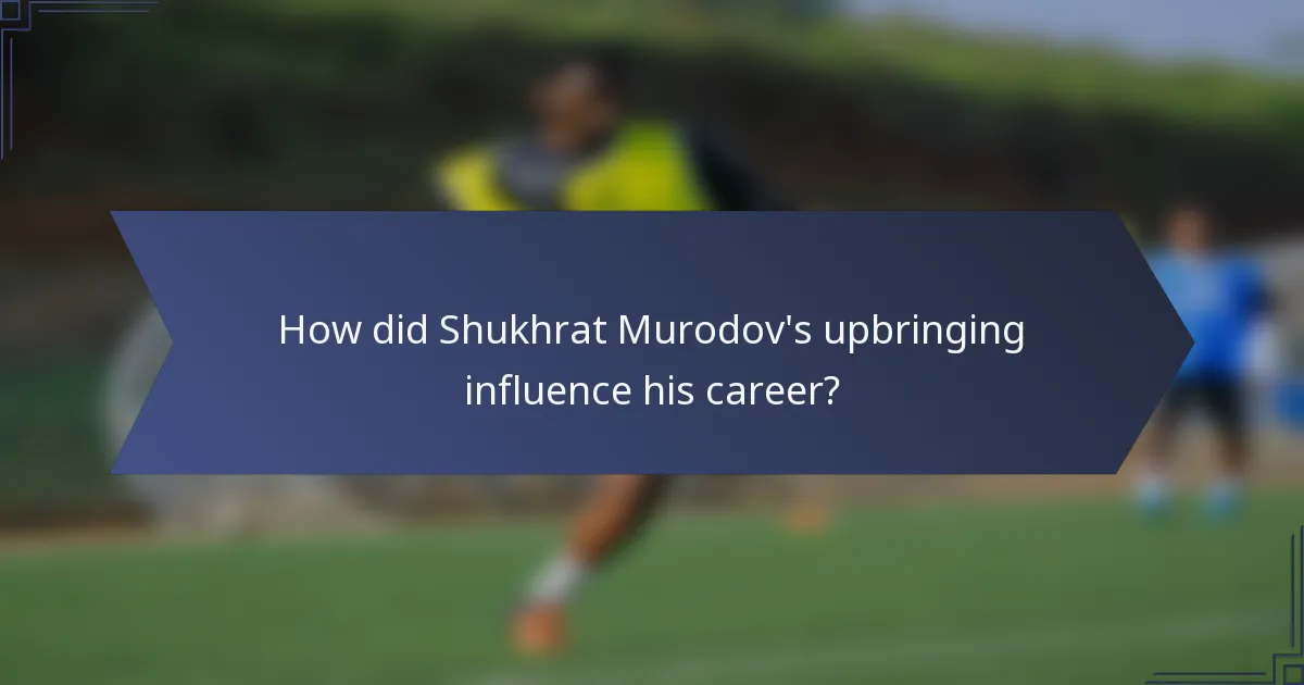 How did Shukhrat Murodov's upbringing influence his career?