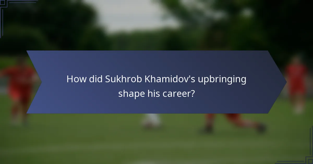 How did Sukhrob Khamidov's upbringing shape his career?