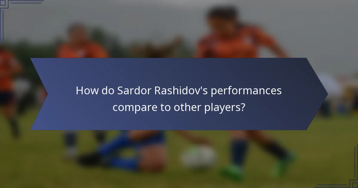 How do Sardor Rashidov's performances compare to other players?