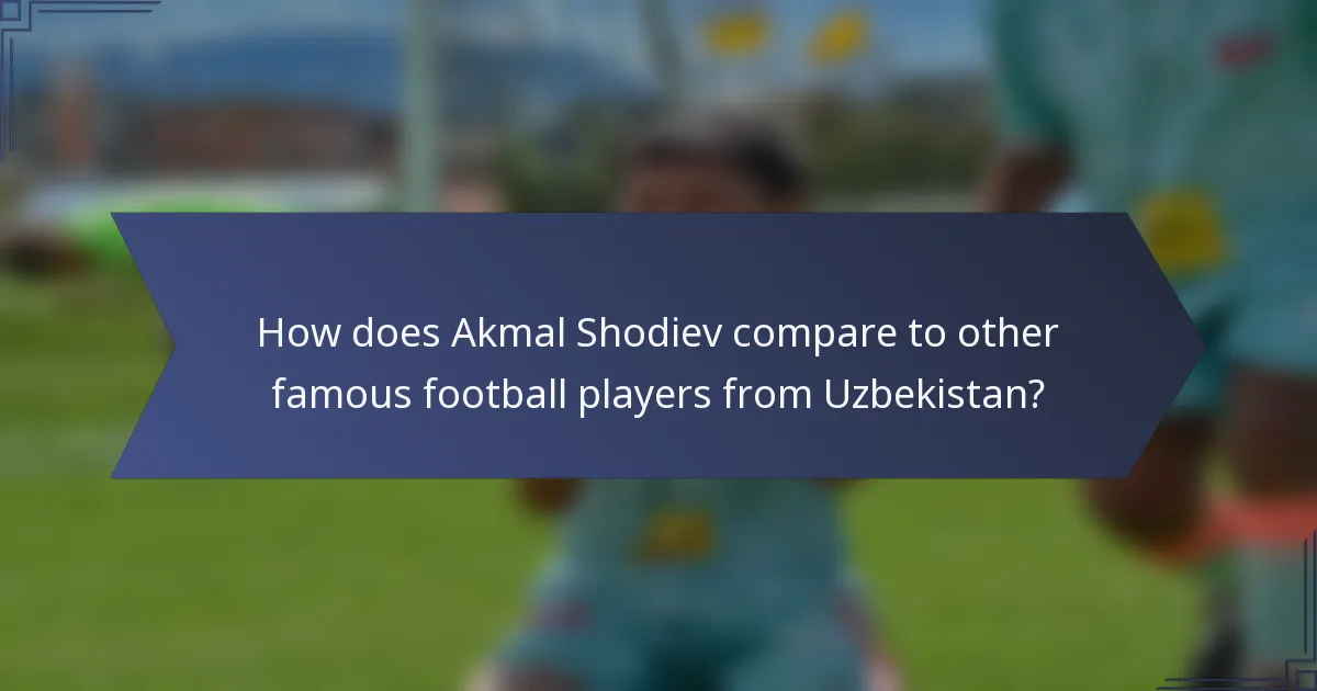How does Akmal Shodiev compare to other famous football players from Uzbekistan?