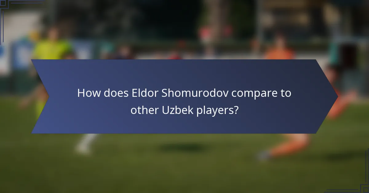 How does Eldor Shomurodov compare to other Uzbek players?