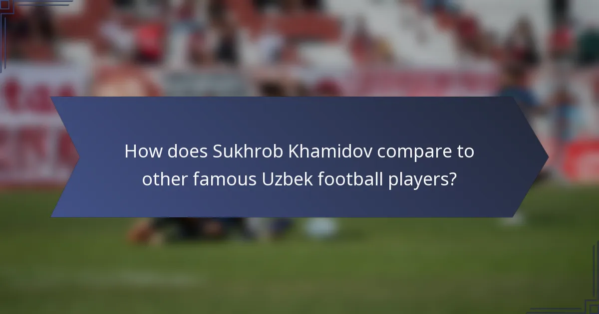 How does Sukhrob Khamidov compare to other famous Uzbek football players?