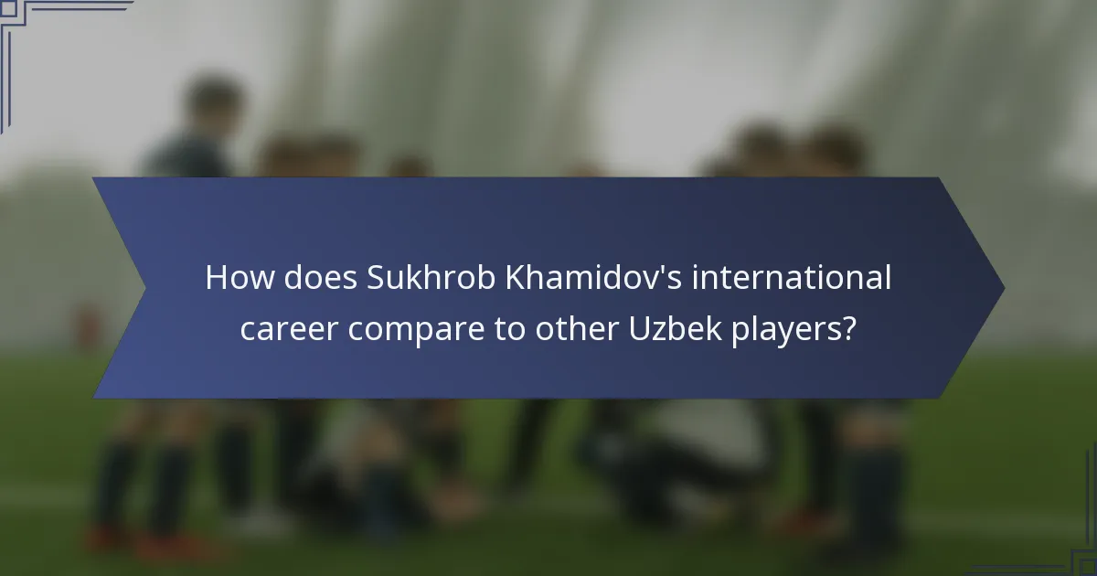 How does Sukhrob Khamidov's international career compare to other Uzbek players?