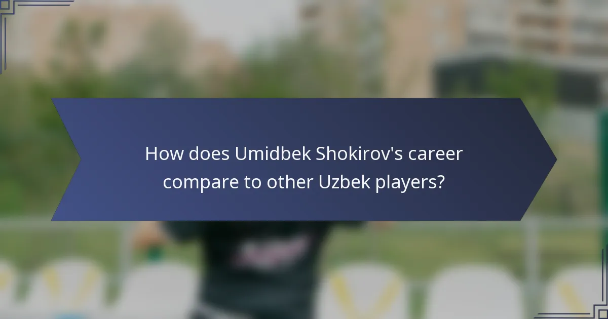 How does Umidbek Shokirov's career compare to other Uzbek players?