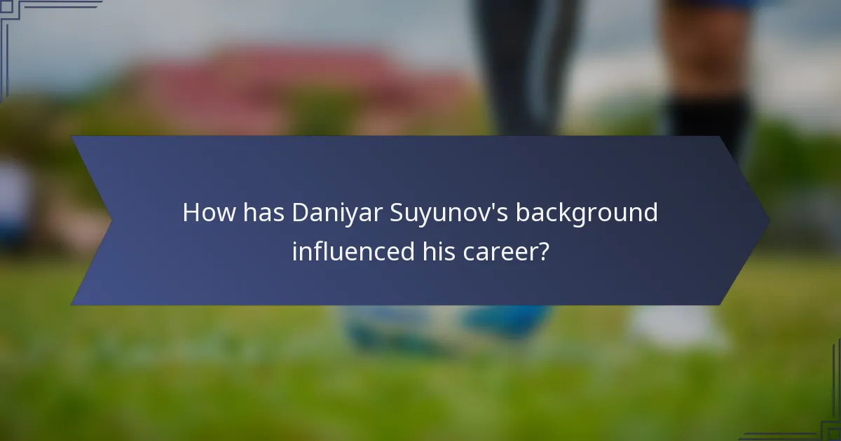 How has Daniyar Suyunov's background influenced his career?