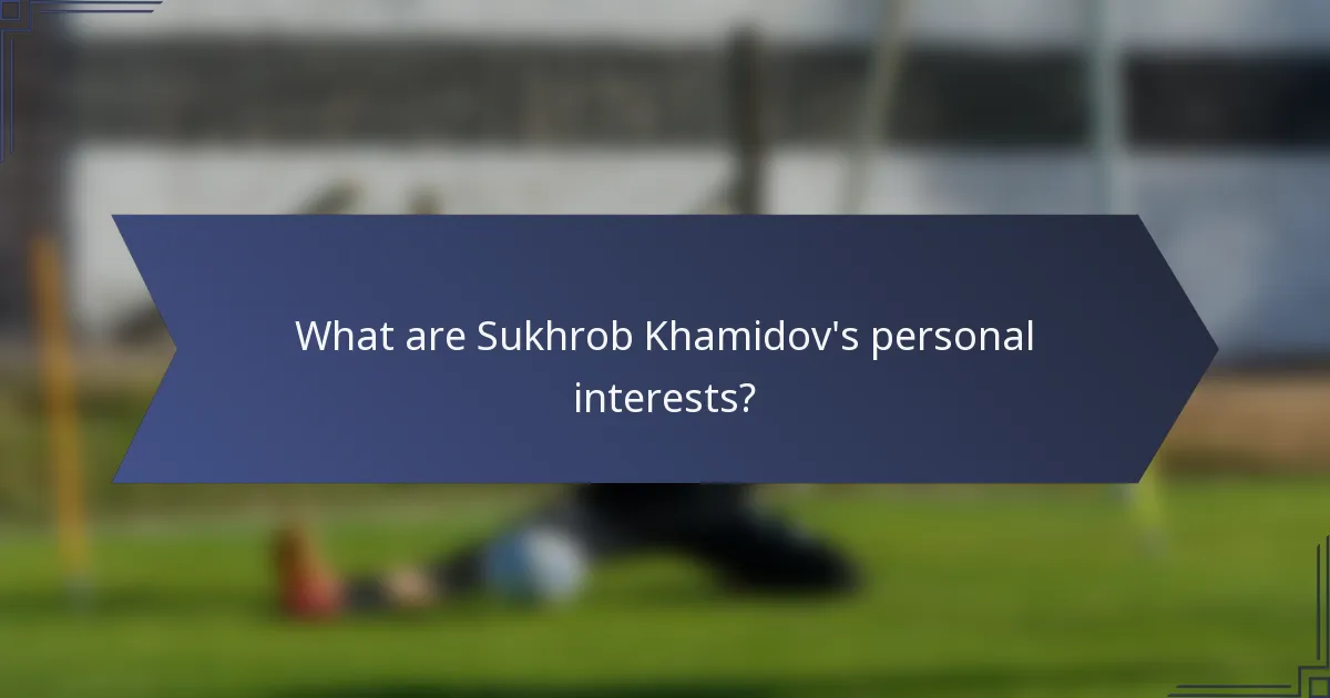 What are Sukhrob Khamidov's personal interests?