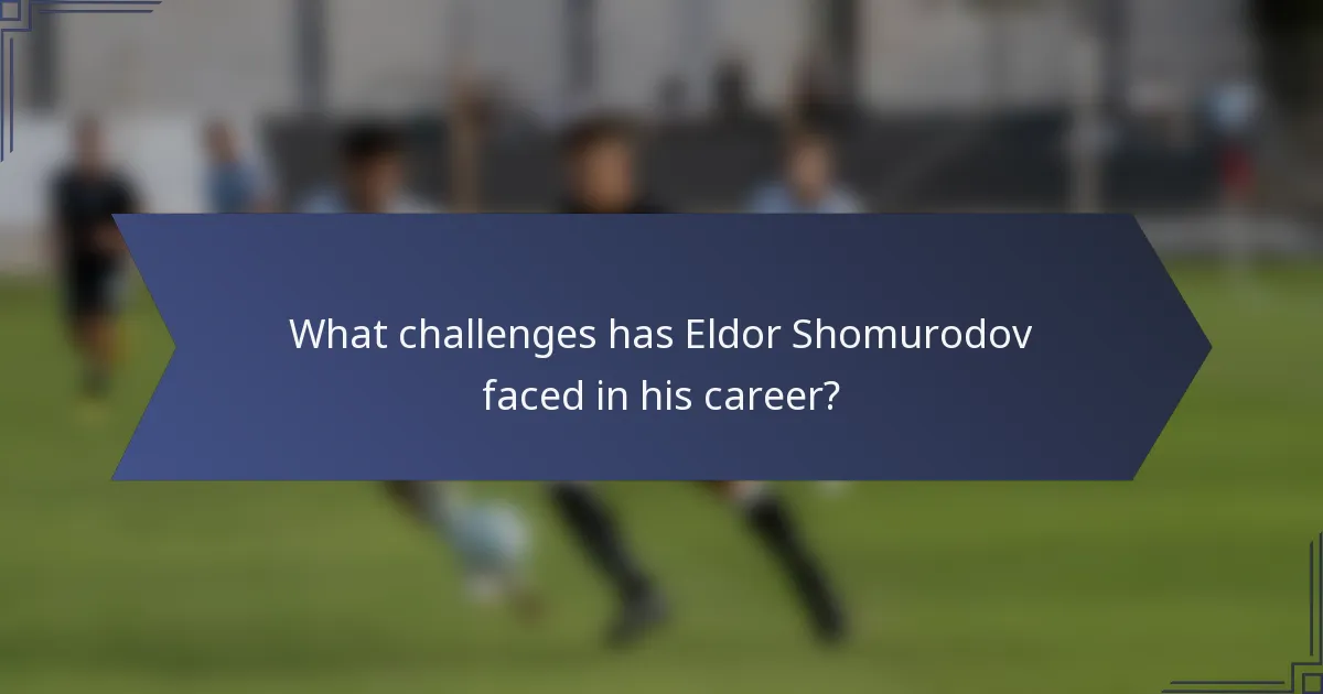 What challenges has Eldor Shomurodov faced in his career?