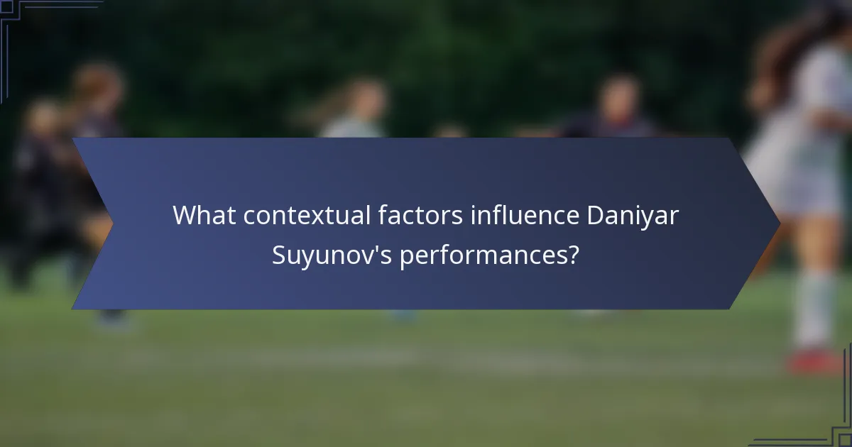 What contextual factors influence Daniyar Suyunov's performances?