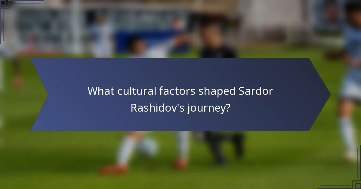 What cultural factors shaped Sardor Rashidov's journey?