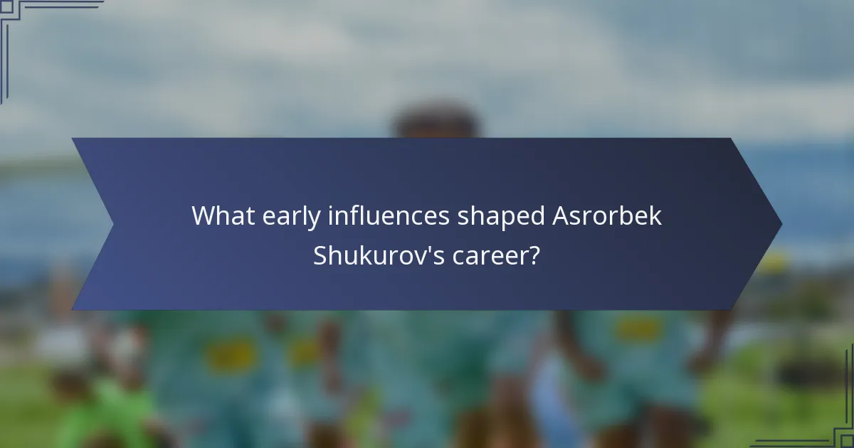 What early influences shaped Asrorbek Shukurov's career?