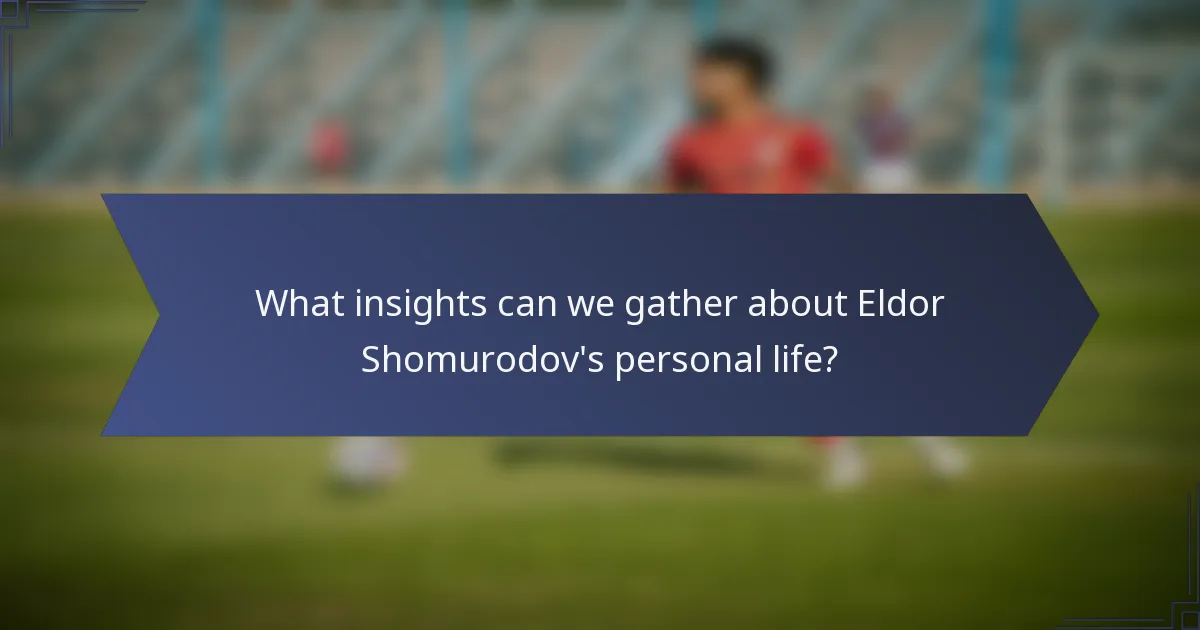 What insights can we gather about Eldor Shomurodov's personal life?