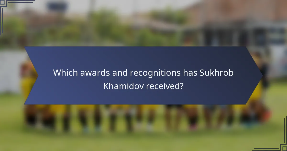 Which awards and recognitions has Sukhrob Khamidov received?