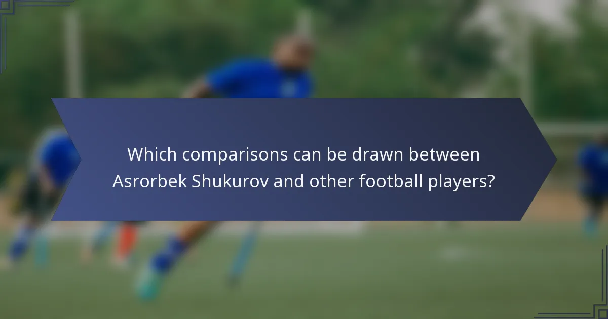 Which comparisons can be drawn between Asrorbek Shukurov and other football players?