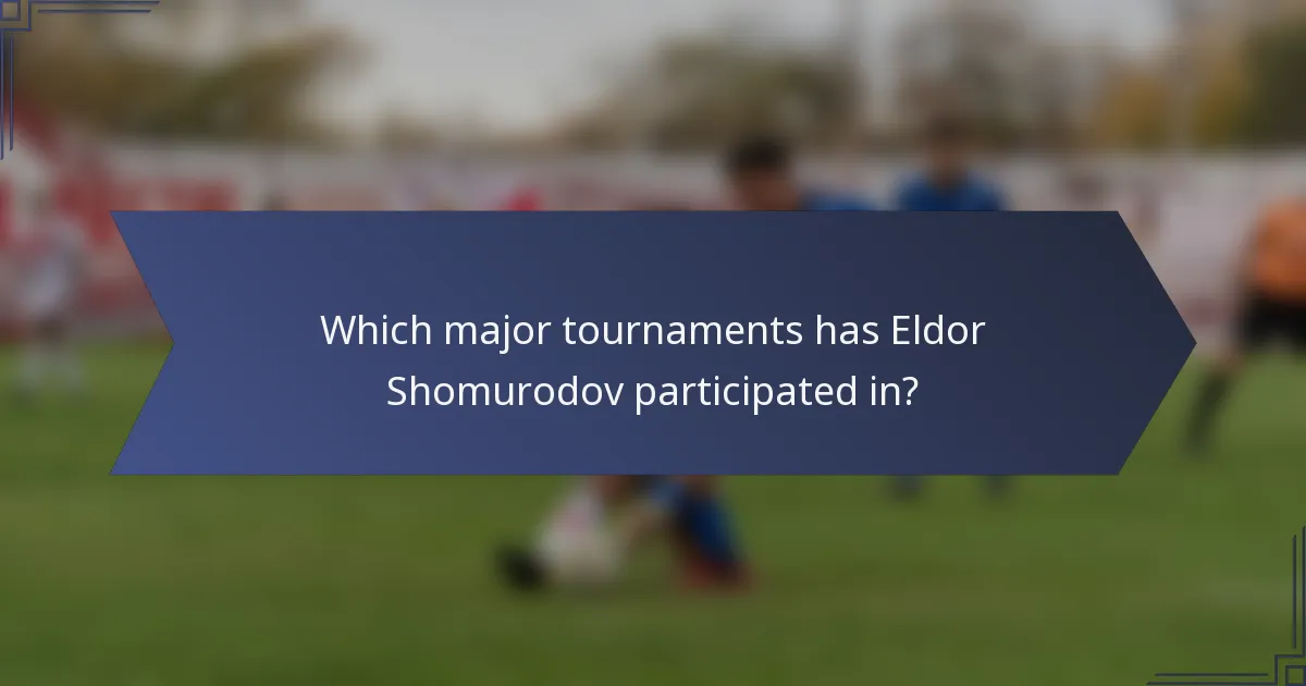 Which major tournaments has Eldor Shomurodov participated in?
