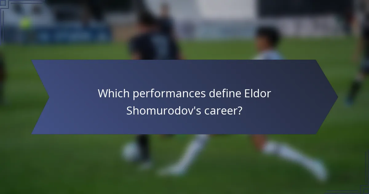 Which performances define Eldor Shomurodov's career?